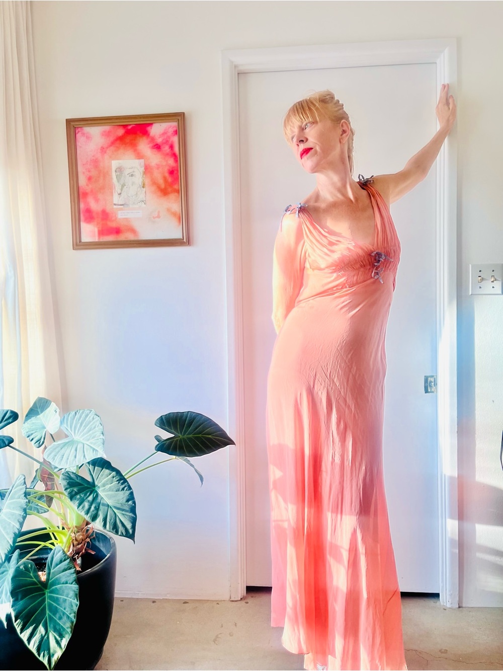 Sheer Peach Slip Nightgown - Women Intimates